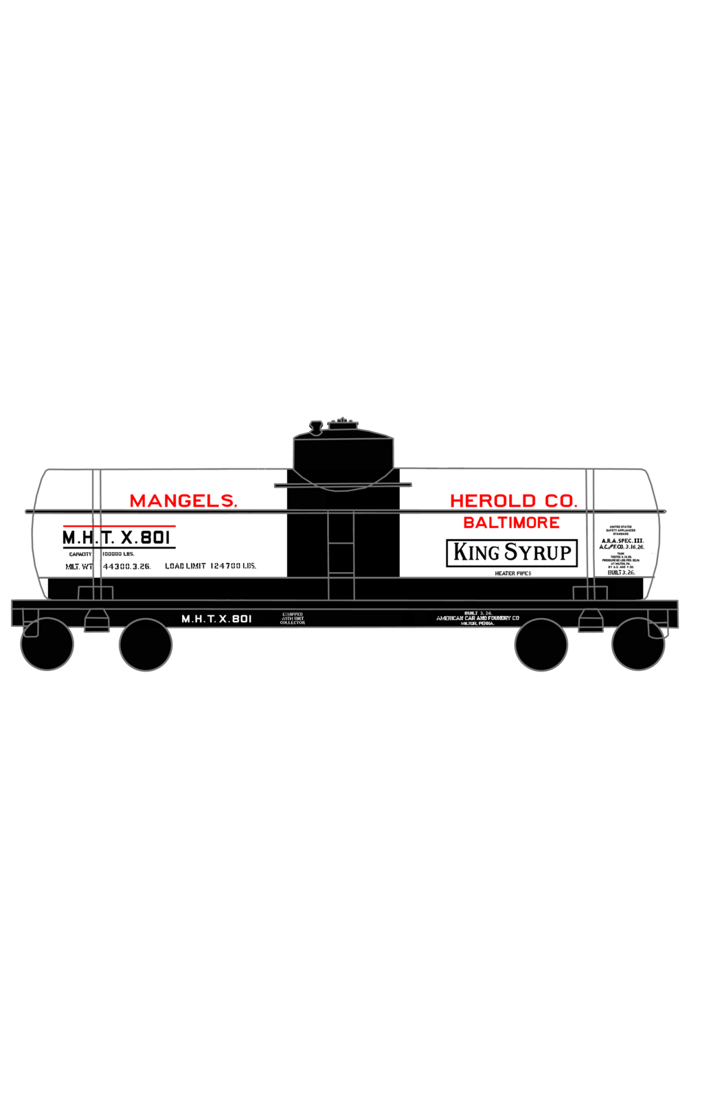 King Syrup Tank Car Red and Black Baltimore