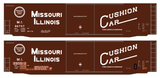 Missouri-Illinois 50 Ft PS1 Boxcar White Missouri Pacific Cushion Car - Decal