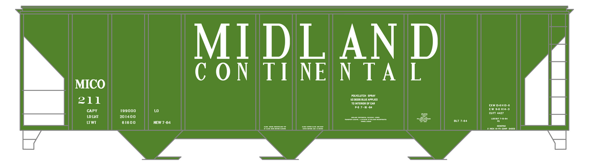 Midland Continental Railway PS Covered Hopper White