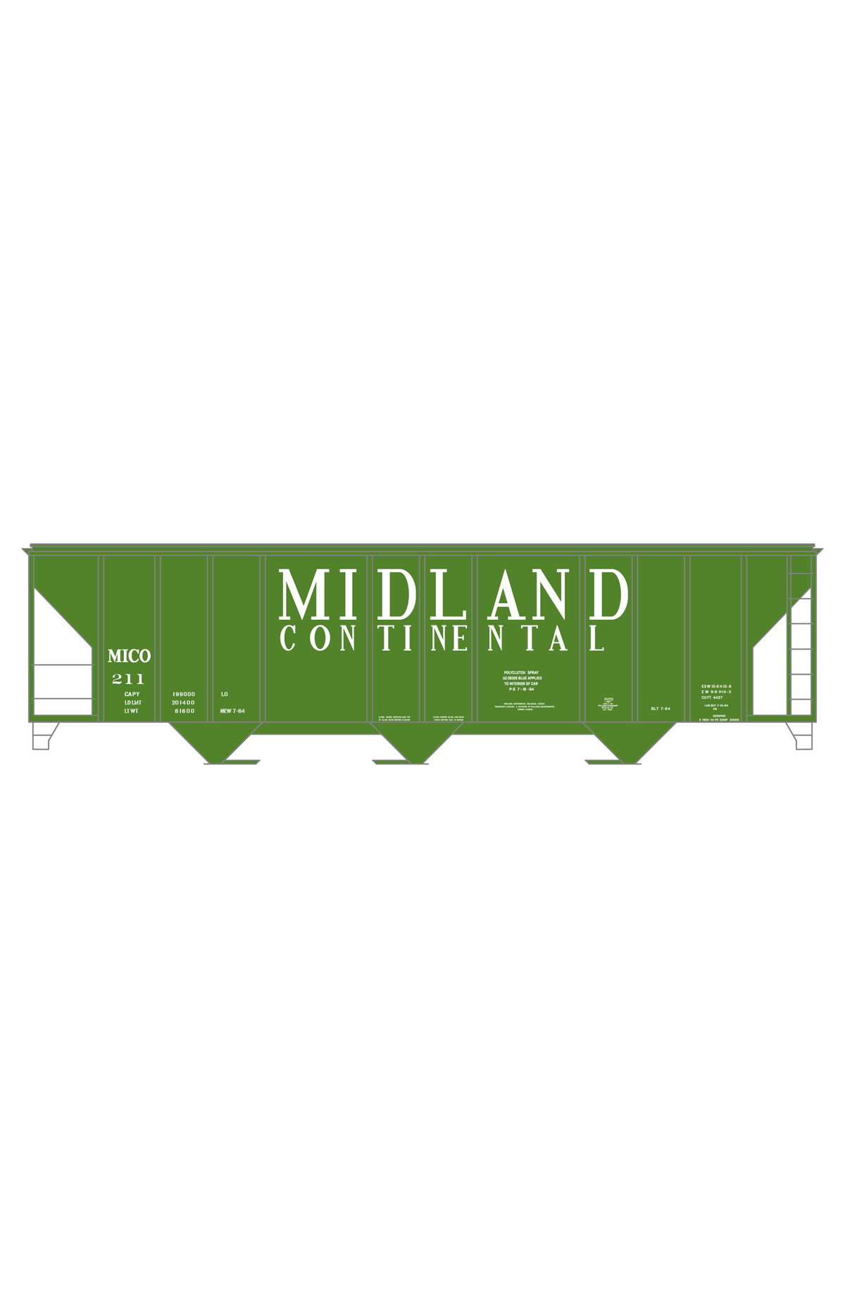 Midland Continental Railway PS Covered Hopper White