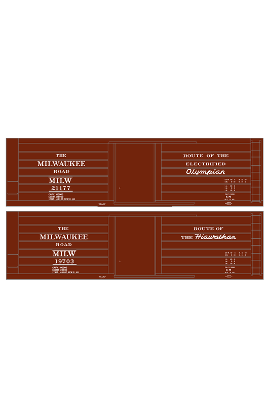 Milwaukee Road 40 Ft Boxcar White Olympian / Hiawatha