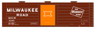 Milwaukee Road 40 Ft Boxcar White Block Letter