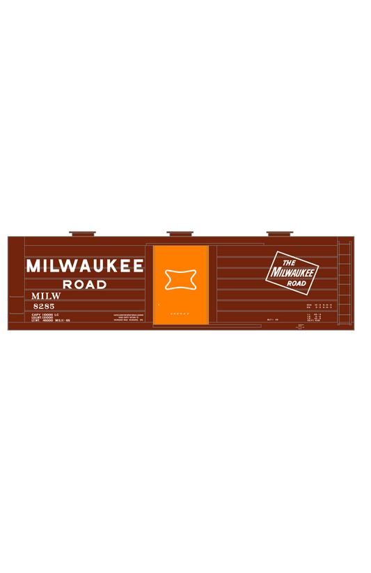 Milwaukee Road 40 Ft Boxcar White Block Letter