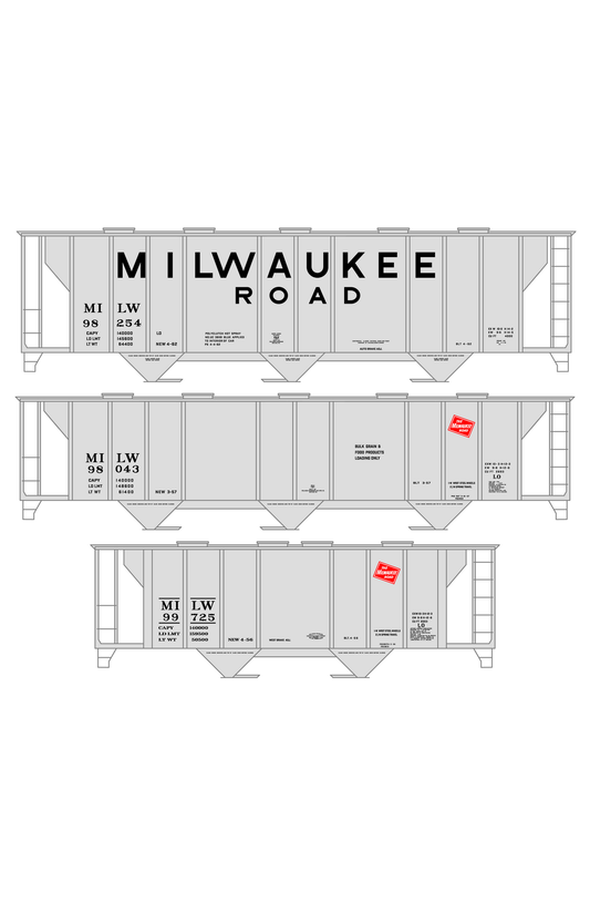 Milwaukee Road Covered Hopper Black and Red