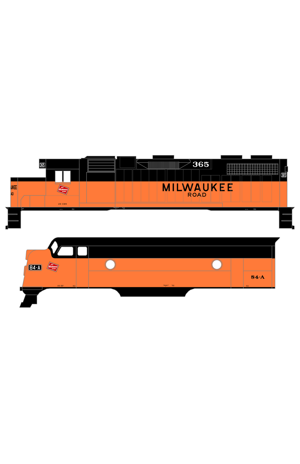 Milwaukee Road Diesel Locomotive Black