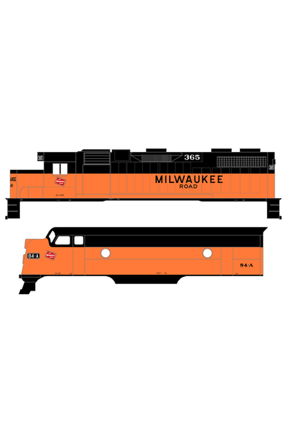 Milwaukee Road Diesel Locomotive Black