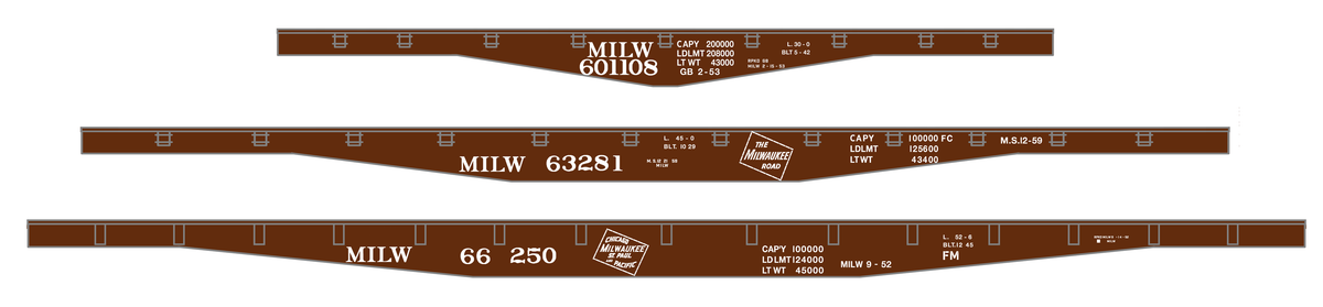 Milwaukee Road Flat Car White
