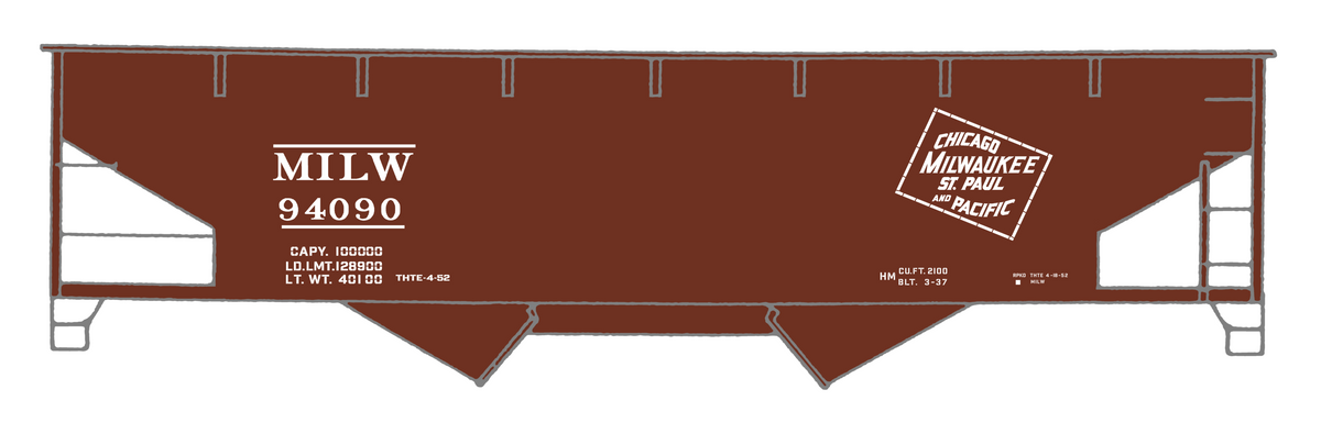 Milwaukee Road Offset Twin Hopper White