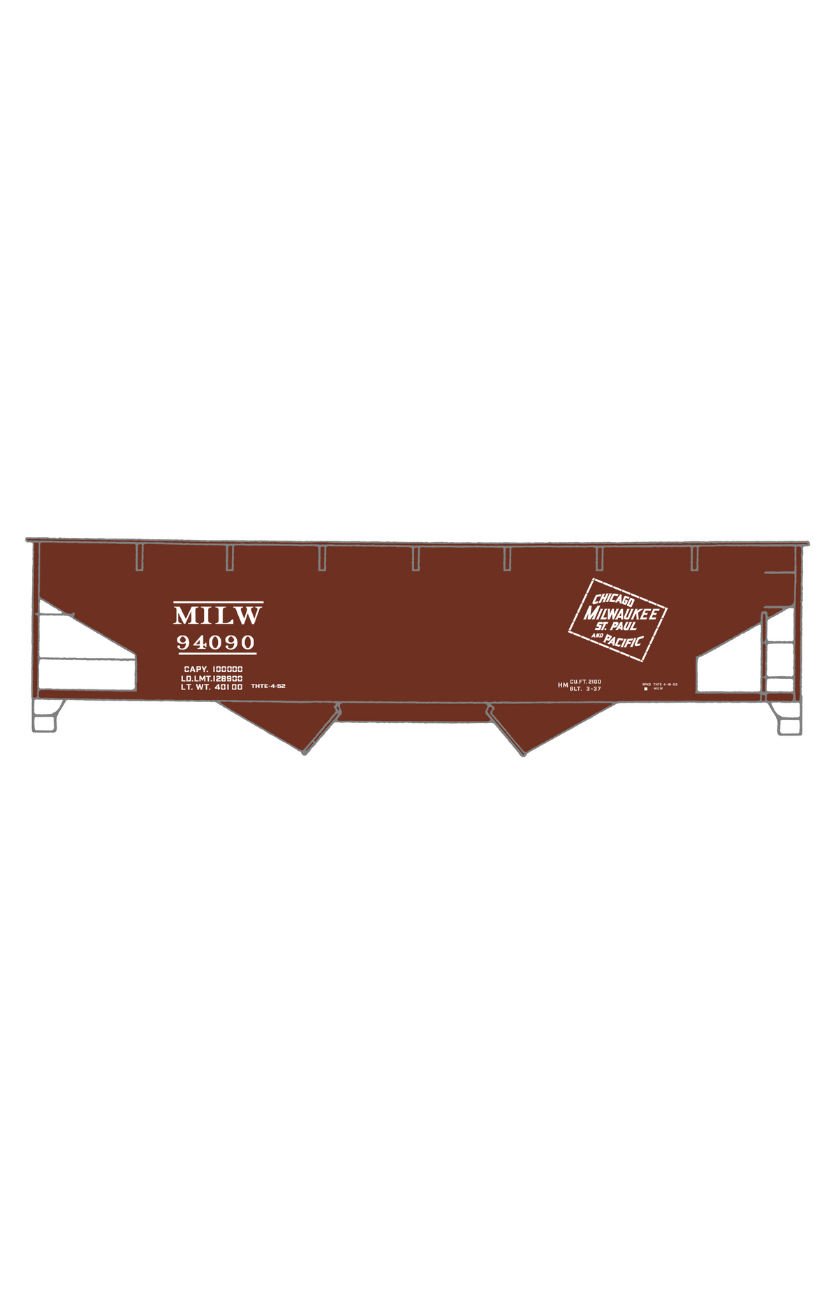Milwaukee Road Offset Twin Hopper White
