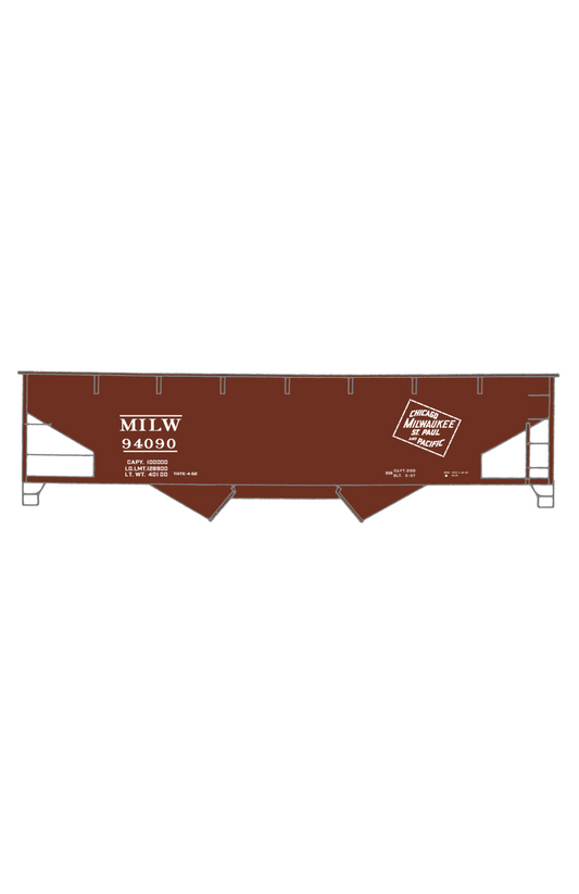 Milwaukee Road Offset Twin Hopper White