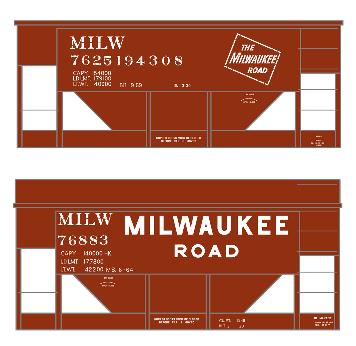 Milwaukee Road Square Body Ore Jenny Car White