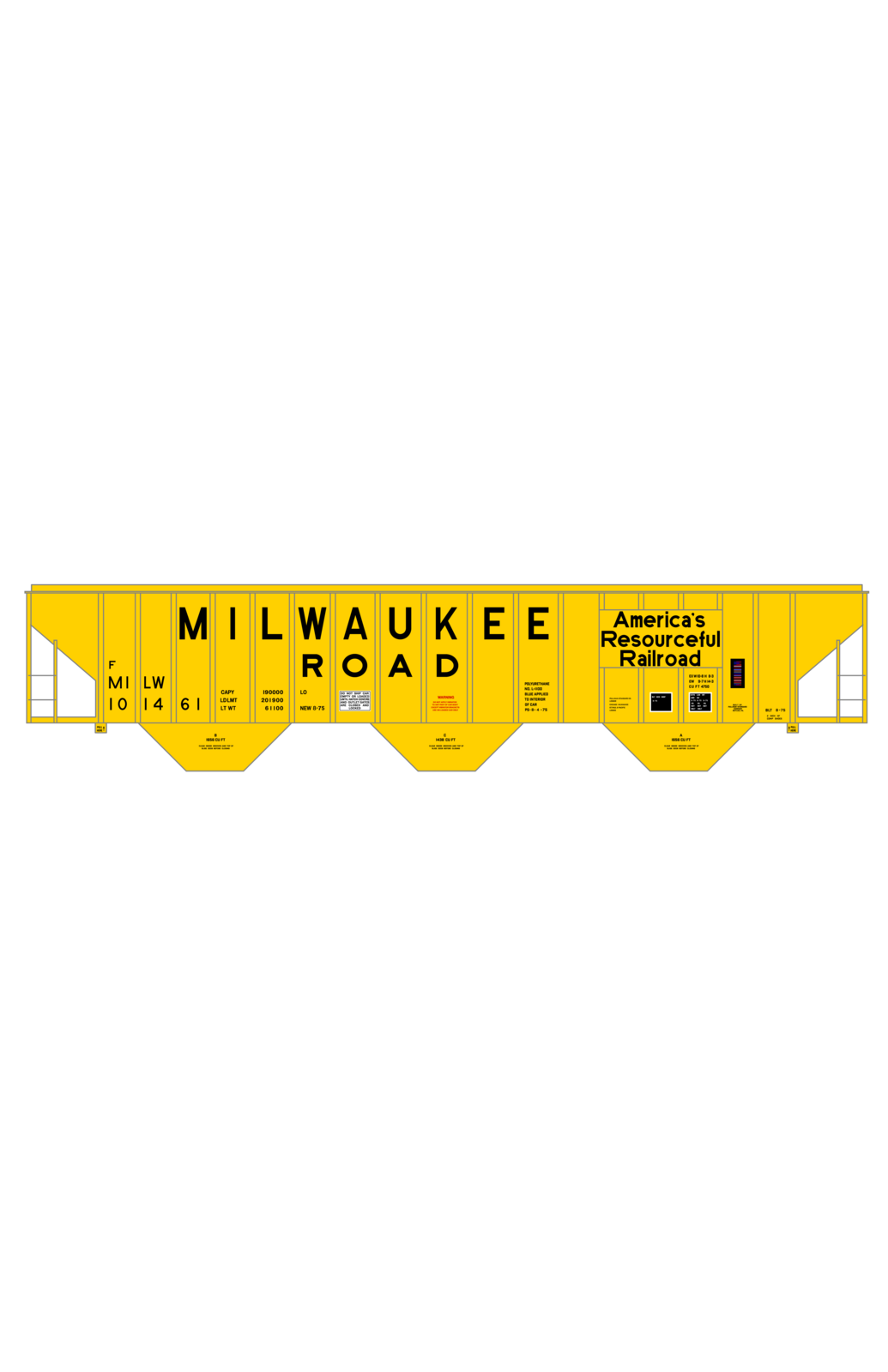 Milwaukee Road 4750 Cu Ft Covered Hopper Black