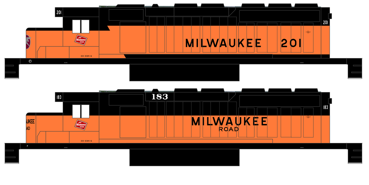 Milwaukee Road SD40-2 Locomotive Black