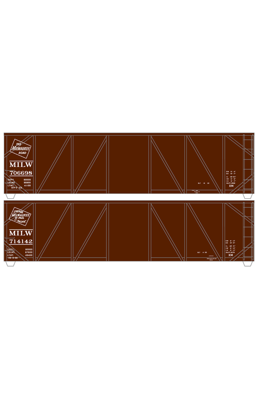 Milwaukee Road Single Sheathed Boxcar White