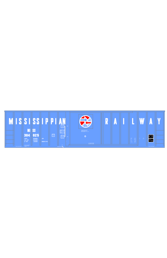 Mississippian Railway 50 Ft Ribbed Boxcar White