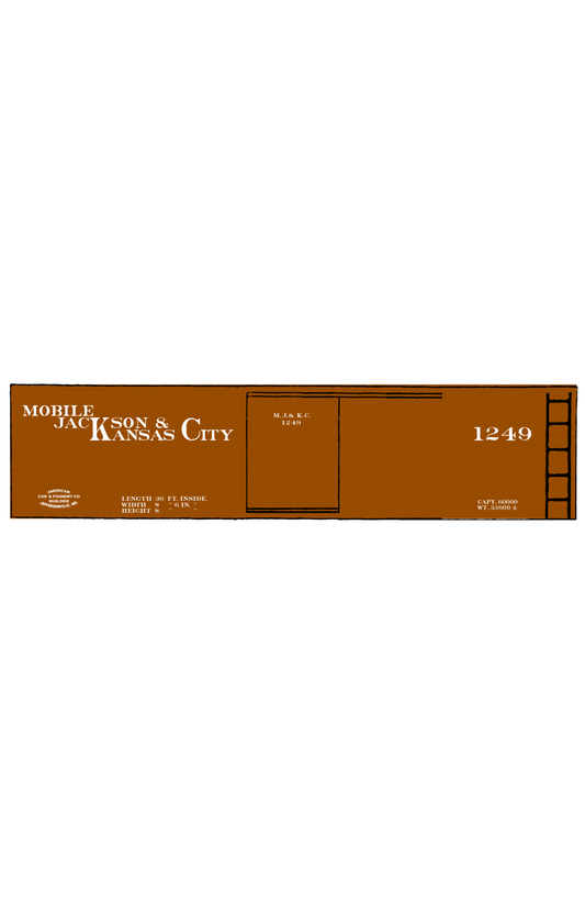 Mobile, Jackson & Kansas City 36 Ft Boxcar White