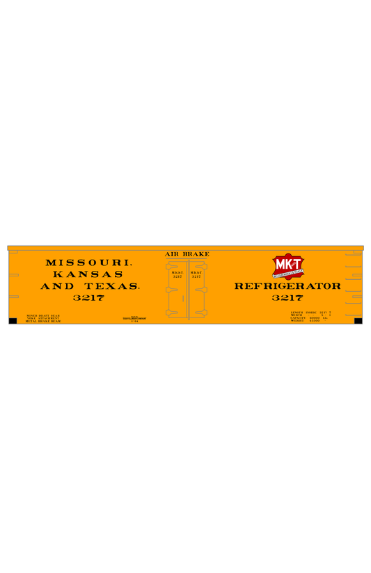 Missouri Kansas Texas Wood Ice Reefer Black Red and White MKT Katy