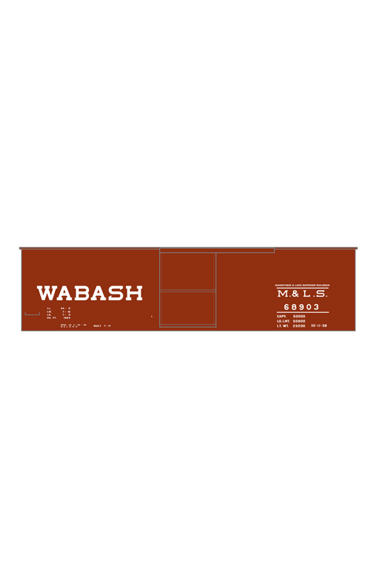 Manistique & Lake Superior (Wabash) 34 Ft Wood Boxcar White