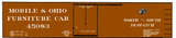 Mobile and Ohio Wood Furniture Boxcar White GM&O Predecessor