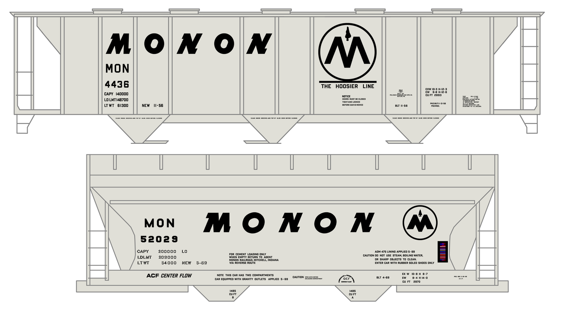 Monon ACF and PS-2 Covered Hopper Black