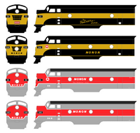 Monon EMD F3 Cab Diesel White, Red and Gold