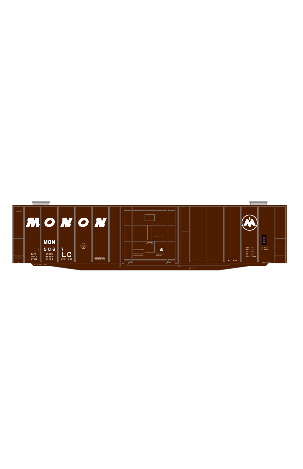 Monon 50 Ft Grain Loading Boxcar White