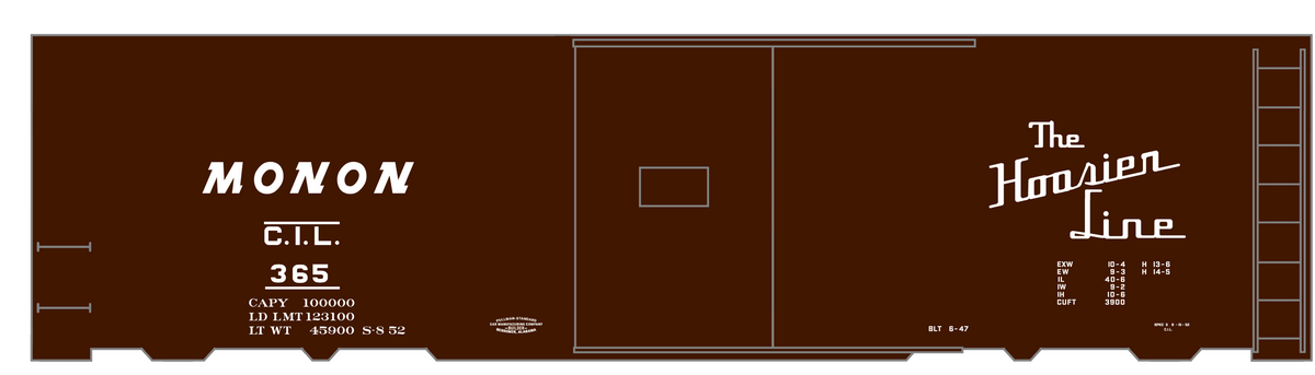 Monon Hoosier Line 40 Ft Boxcar White