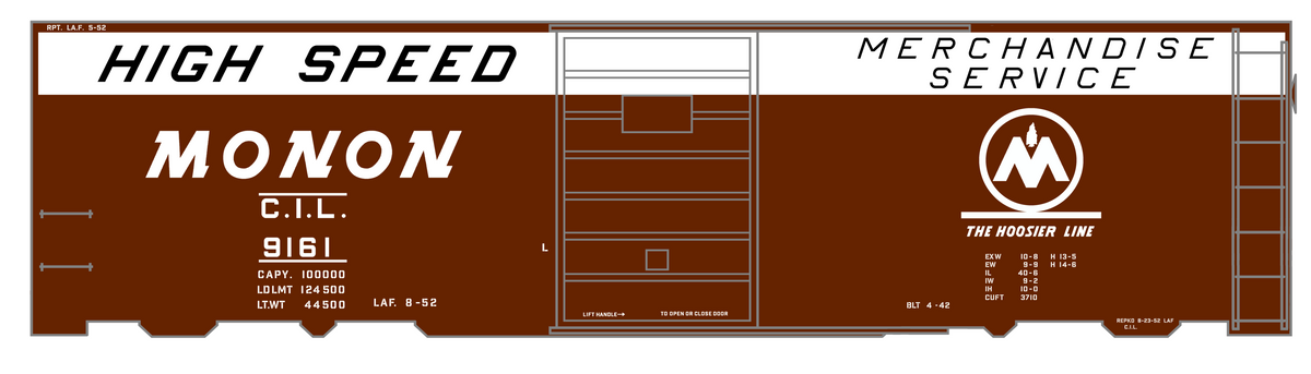 Monon Merchandise Service Boxcar White and Black