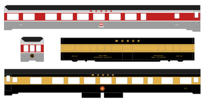 Monon Passenger Cars Gold White Red