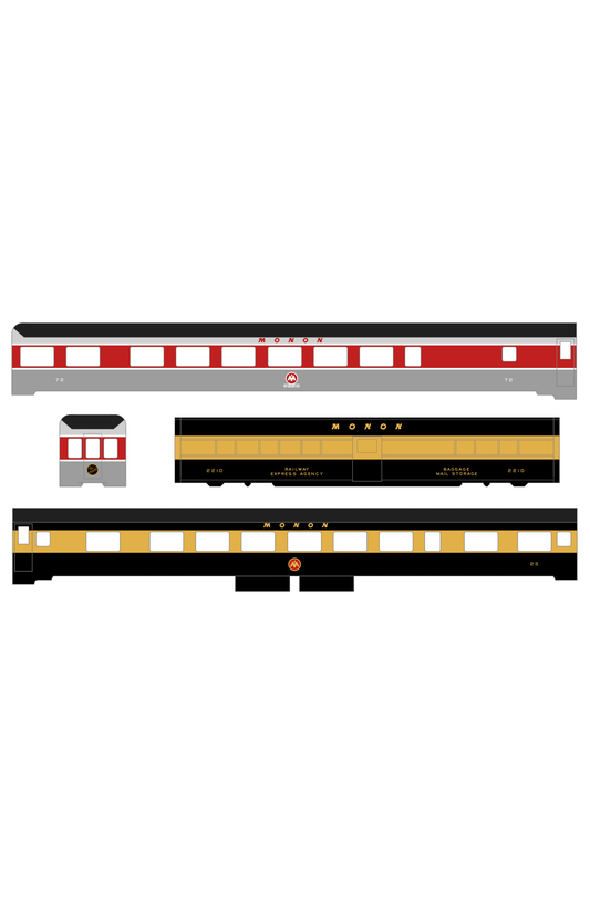 Monon Passenger Cars Gold White Red