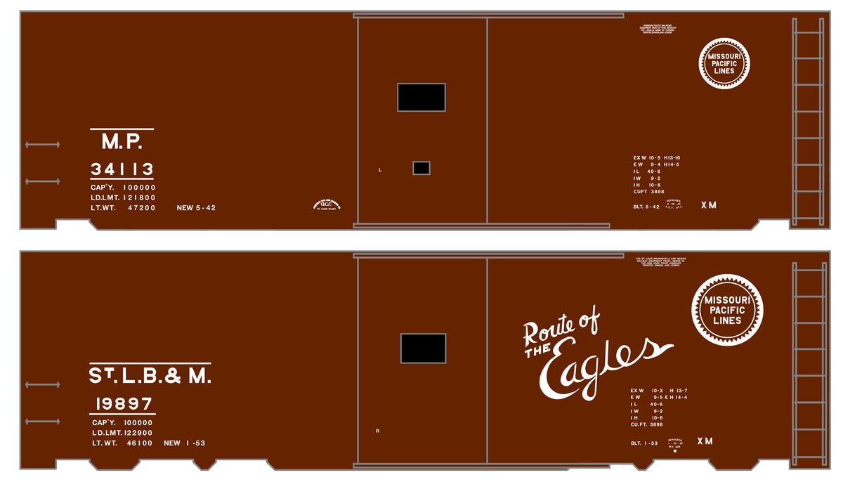 Missouri Pacific 40 Ft Boxcar White Route Of the Eagles