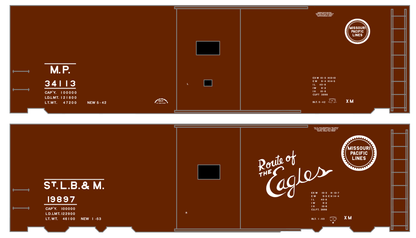 Missouri Pacific 40 Ft Boxcar White Route Of the Eagles
