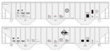 Missouri Pacific 4750 Cu Ft PS-2CD Covered Hopper Black  - Decal