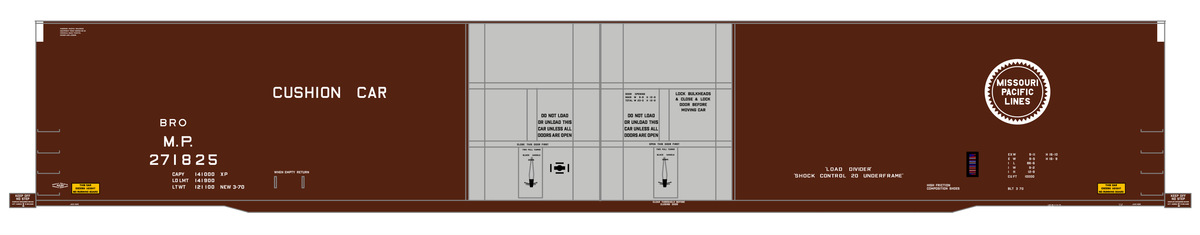 Missouri Pacific 86 Ft Auto Parts Boxcar White  - Decal