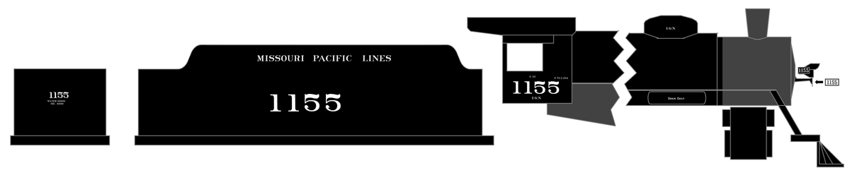 Missouri Pacific Steam Locomotive White