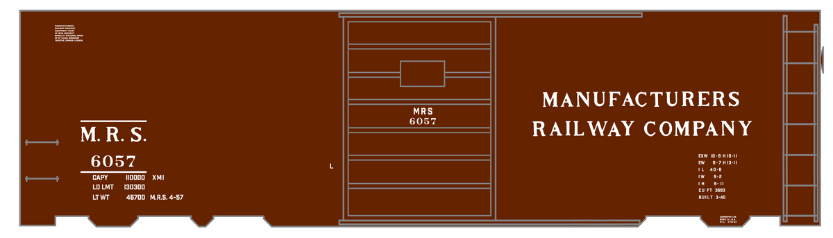 Manufacturers Railway Steel Boxcar White MRS