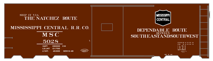 Mississippi Central 40 Ft Boxcar White