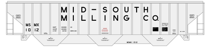 Mid-South Milling Co. 4750 Cu Ft PS-2CD Covered Hopper Black  - Decal
