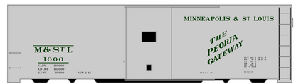 Minneapolis and St Louis Aluminum 40 Ft Boxcar Dark Green and Black
