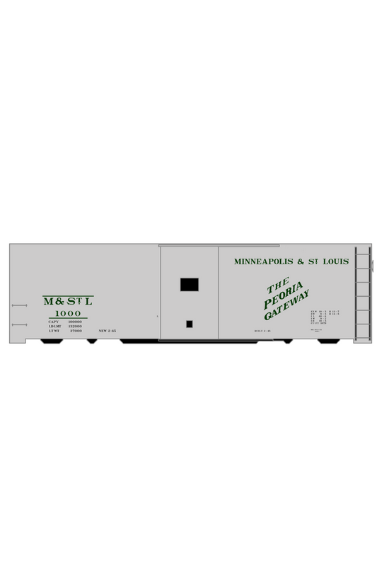Minneapolis and St Louis Aluminum 40 Ft Boxcar Dark Green and Black