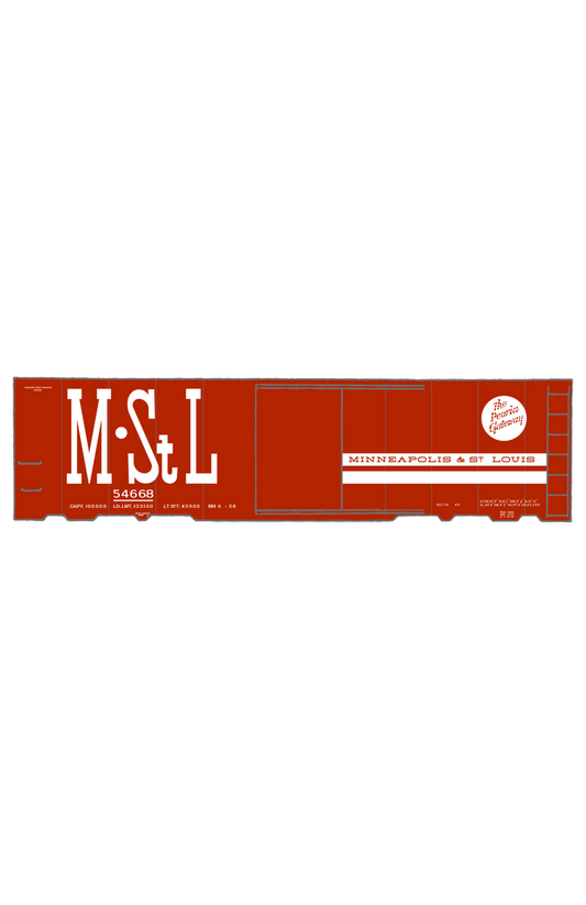 Minneapolis and St Louis 40 Ft Steel Boxcar White MSTL