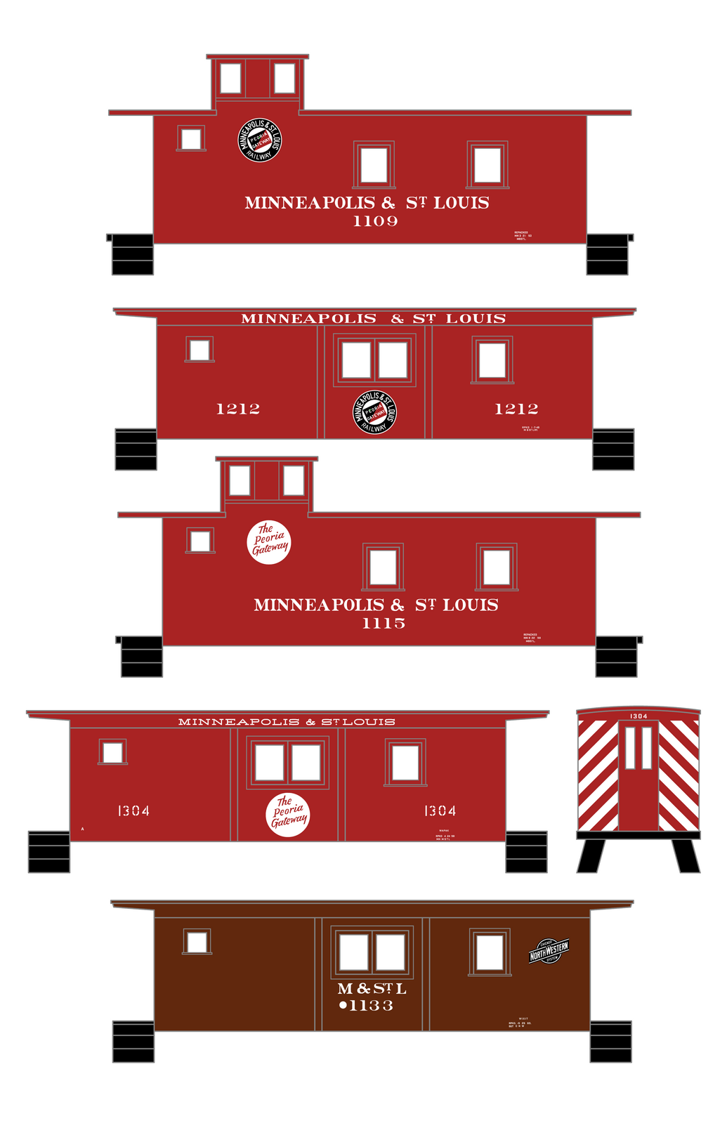 Minneapolis and St Louis Caboose   - Decal