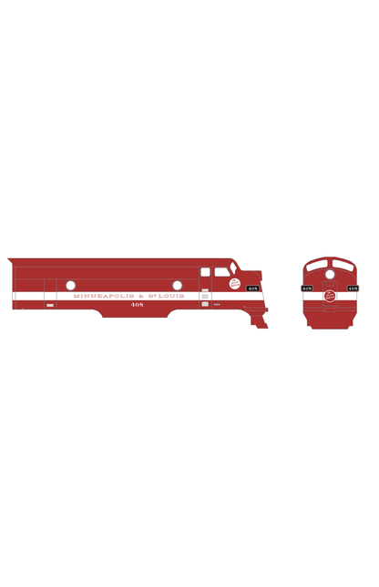 Minneapolis and St Louis EMD F Cab Diesel White Late Scheme - Decal