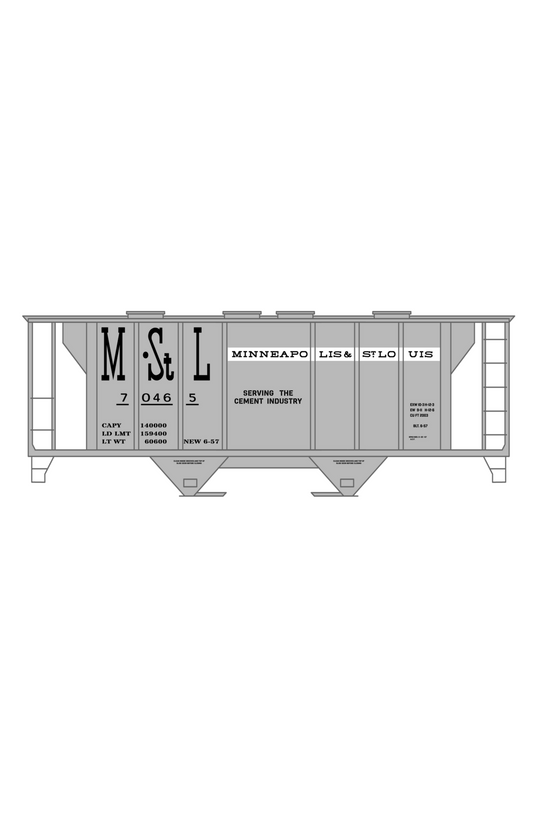 Minneapolis and St Louis Cement Covered Hopper Black and White