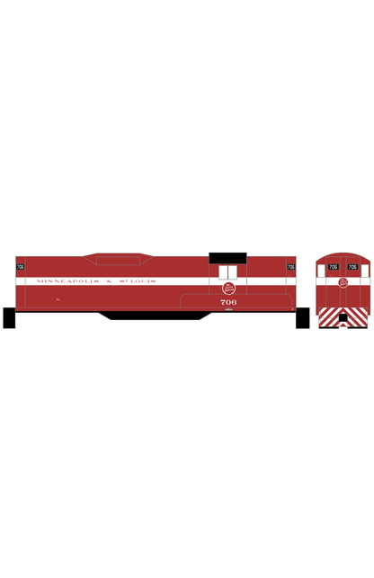Minneapolis and St Louis EMD GP9 Diesel White Late Scheme - Decal