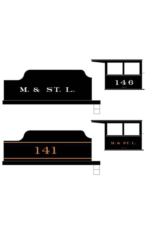 Minneapolis and St Louis Steam Locomotive Gold and White Earlier Big M&StL and Gold Schemes
