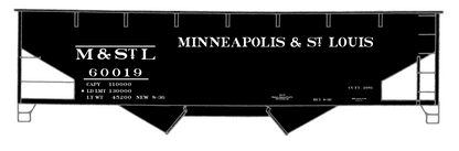 Minneapolis and St Louis Offset Twin Hopper White MSTL