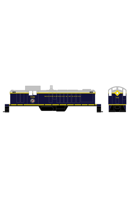 Minneapolis and St Louis ALCO RS1 Diesel Locomotive Yellow Scheme 1, Dark Blue Loco - Decal