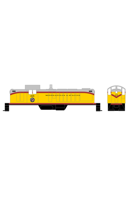 Minneapolis and St Louis ALCO RS1 Diesel Locomotive Red Scheme 6, Yellow Loco - Decal