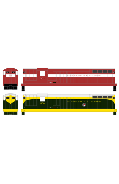 Minneapolis and St Louis EMD SD7 Diesel Locomotive  Both Schemes - Decal